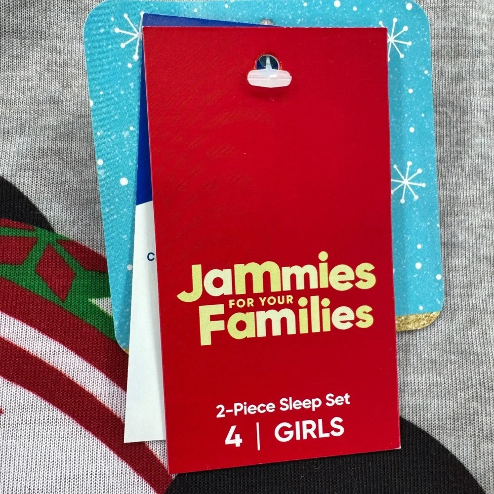 NWT Disney Jammies For Your Families Girls 4 Minnie Mouse Holiday Pajama Set Red